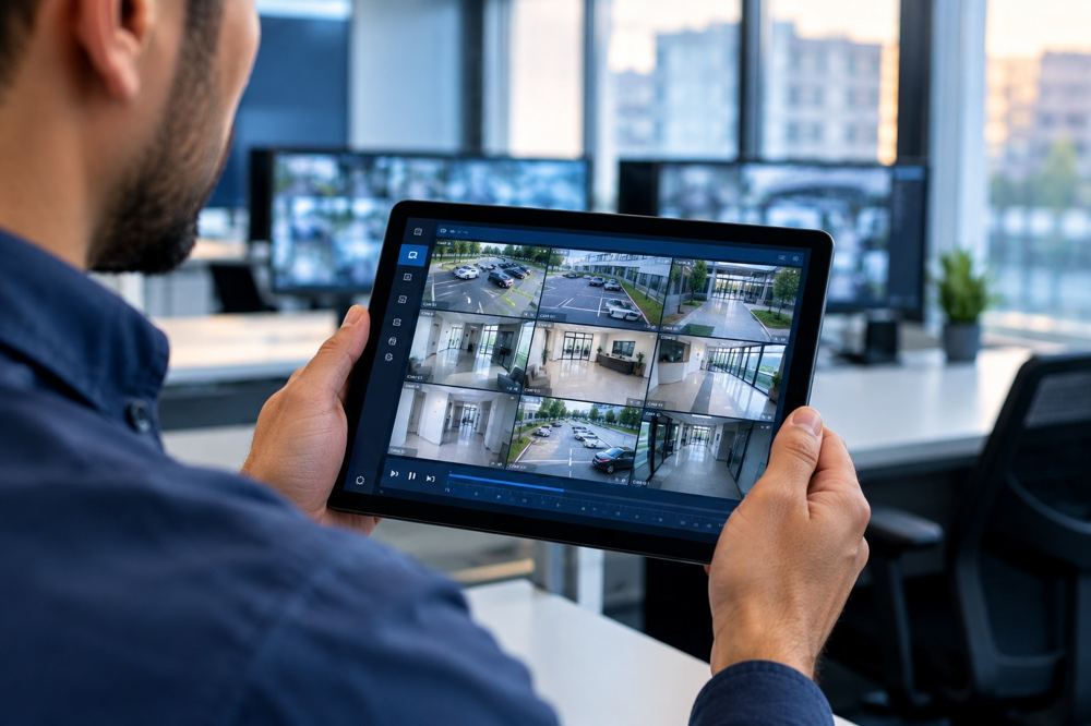 Monitoramento de câmeras em tempo real pelo tablet